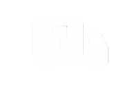 Solid white delivery truck icon